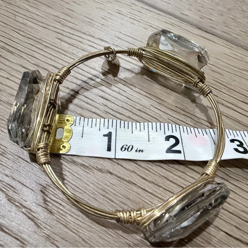 Bourbon & Bowties Elegant Gold Wire and Smokey Gray Gem Stone Women's Bracelet